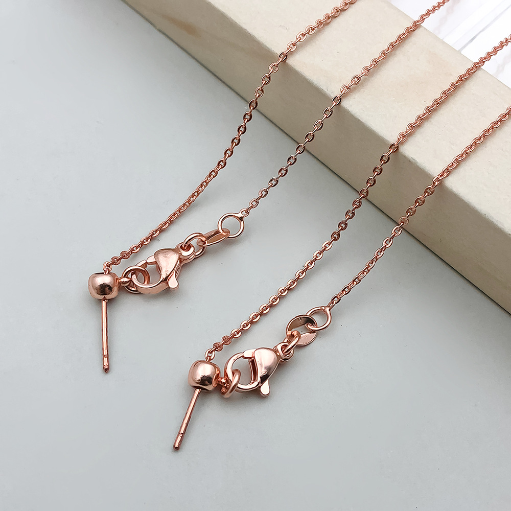 1 rose gold copper plated O-shaped universal chain 46cm-2g-18815