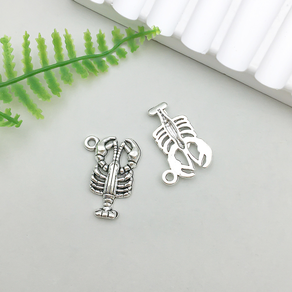 1 ancient silver ocean lobster 16*22mm-1.5g-11262