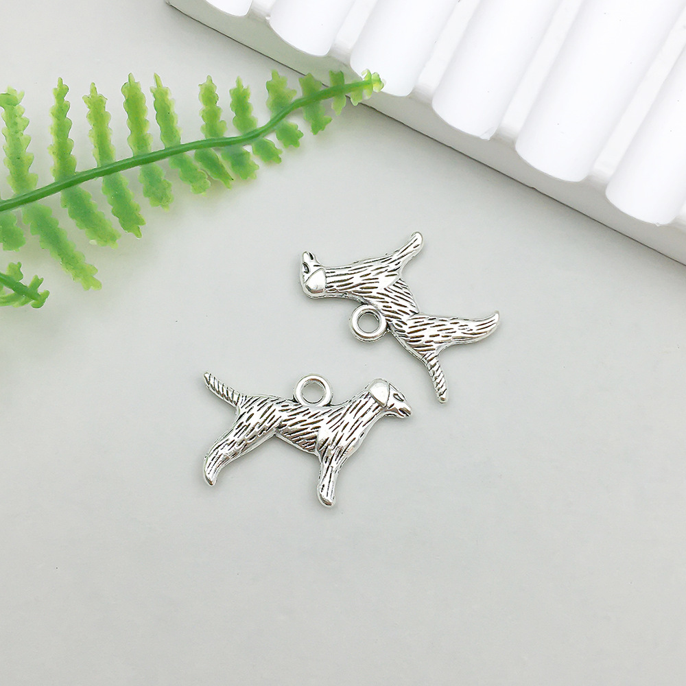 1 ancient silver animal dog 23*17mm-1.5g-11299