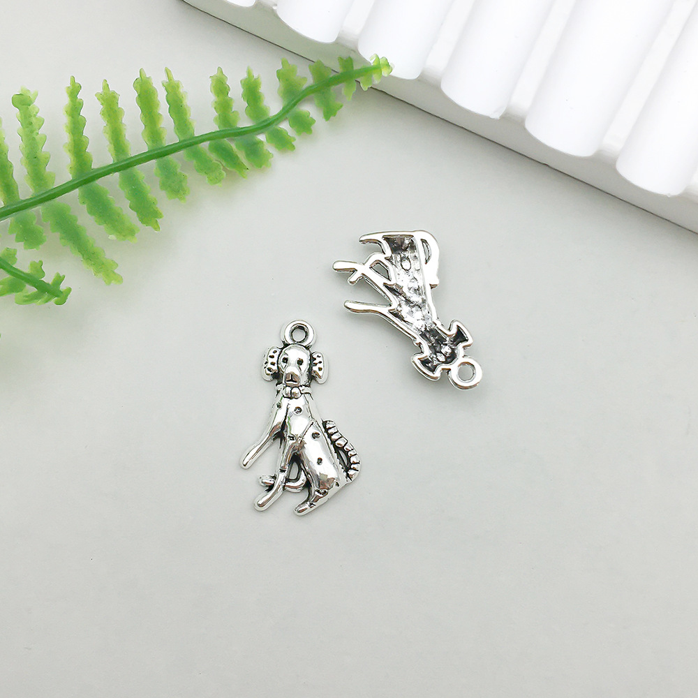 1 ancient silver animal dog 11*21mm-1.1g-11300