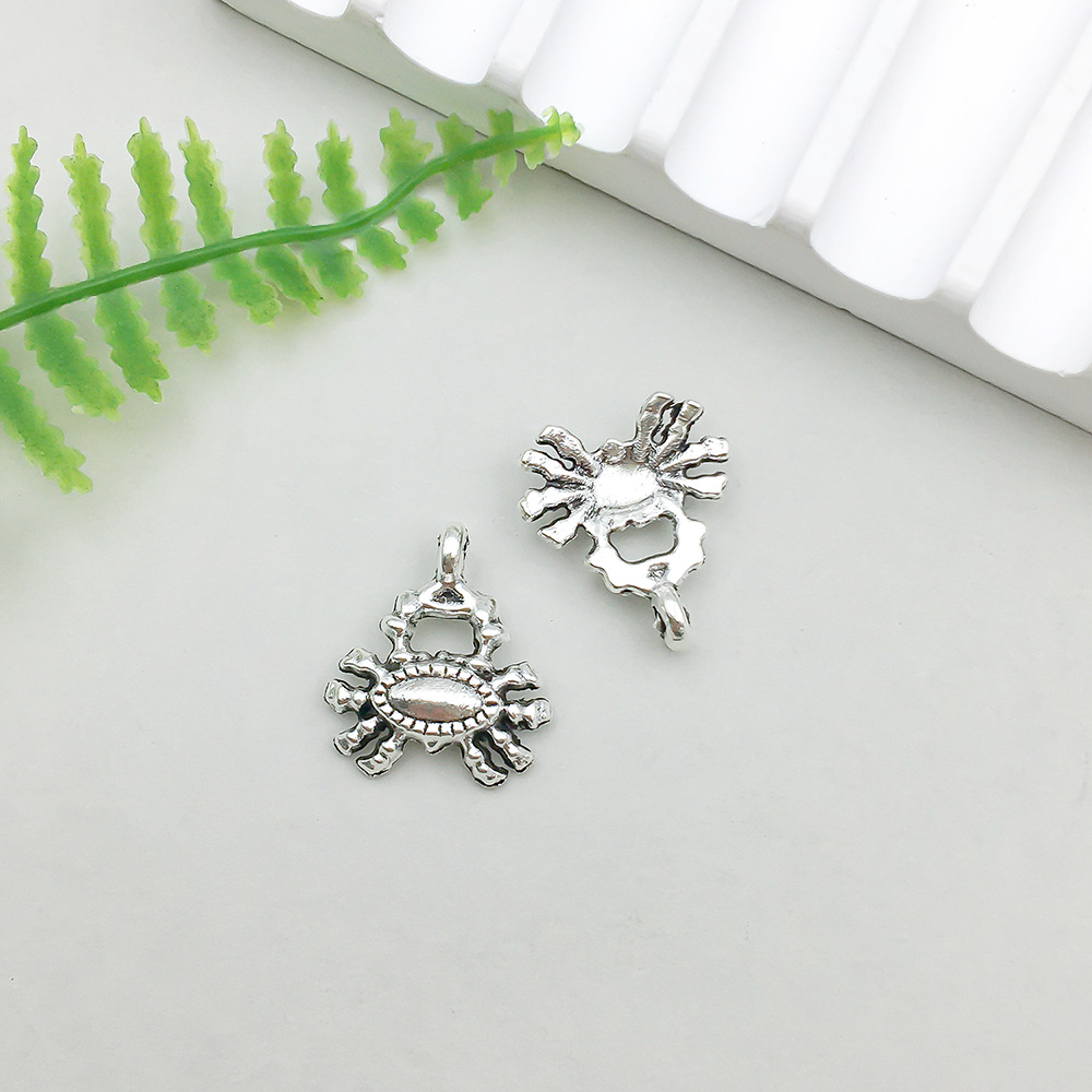 1 ancient silver ocean crab 14*16mm-1g-11308