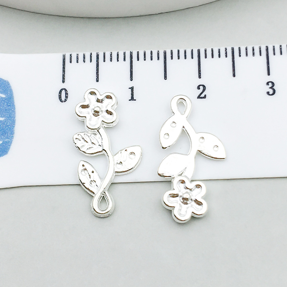 1 bright silver strip flower 19*10mm-0.6g-20451