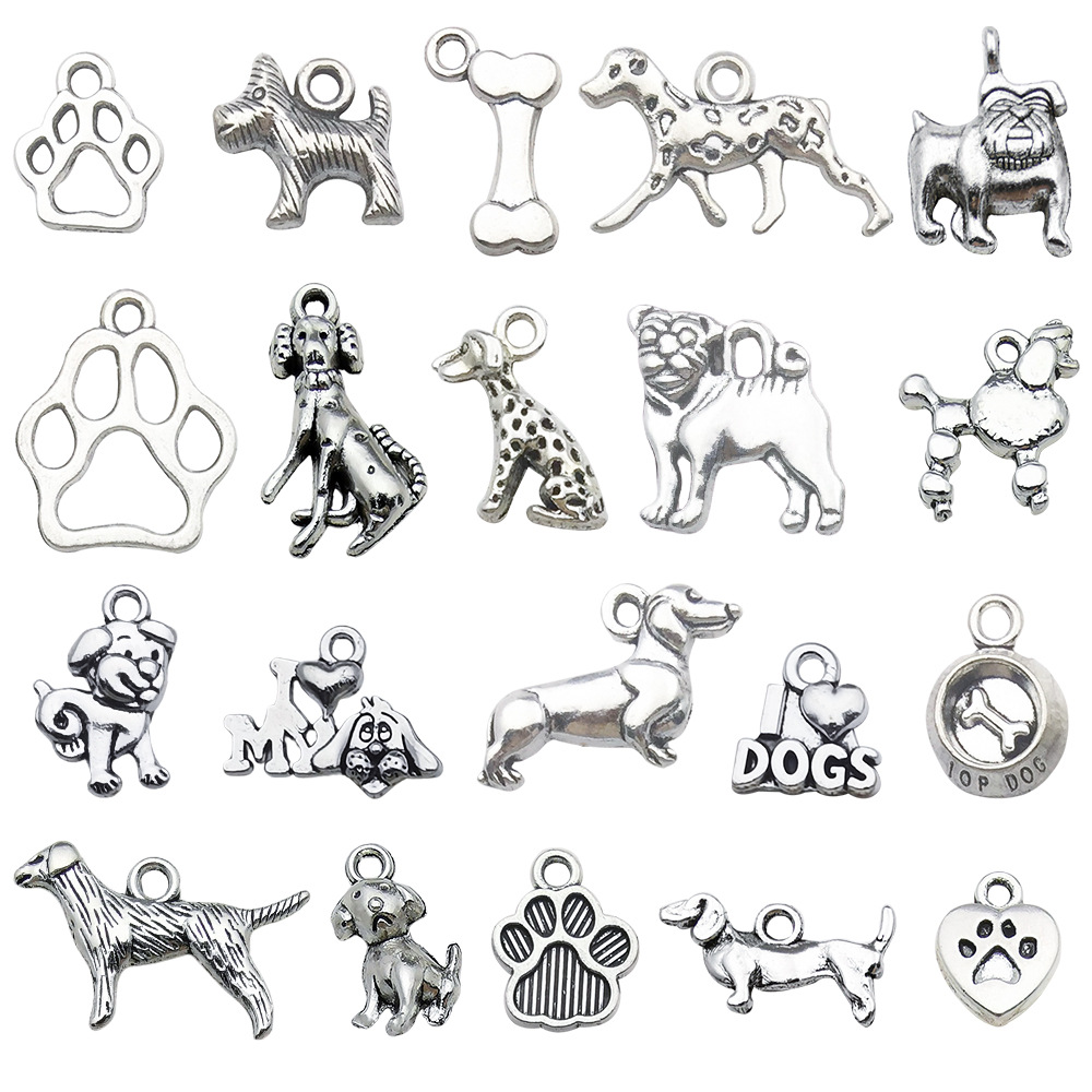 Mix 20pcs ancient silver dogs series-22.5g-sn857