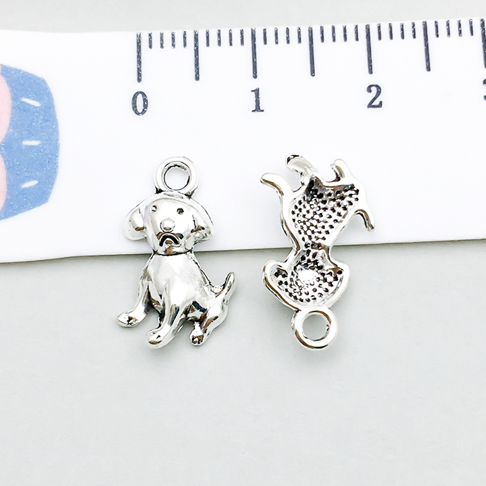 1 ancient silver dog 11*15mm-0.6g-11314