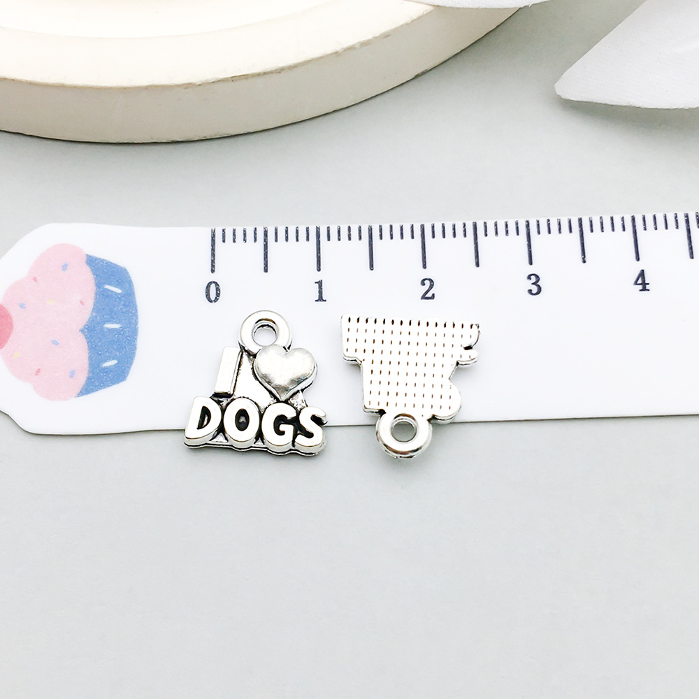 1 ancient silver dog 12*13mm-1.3g-15563