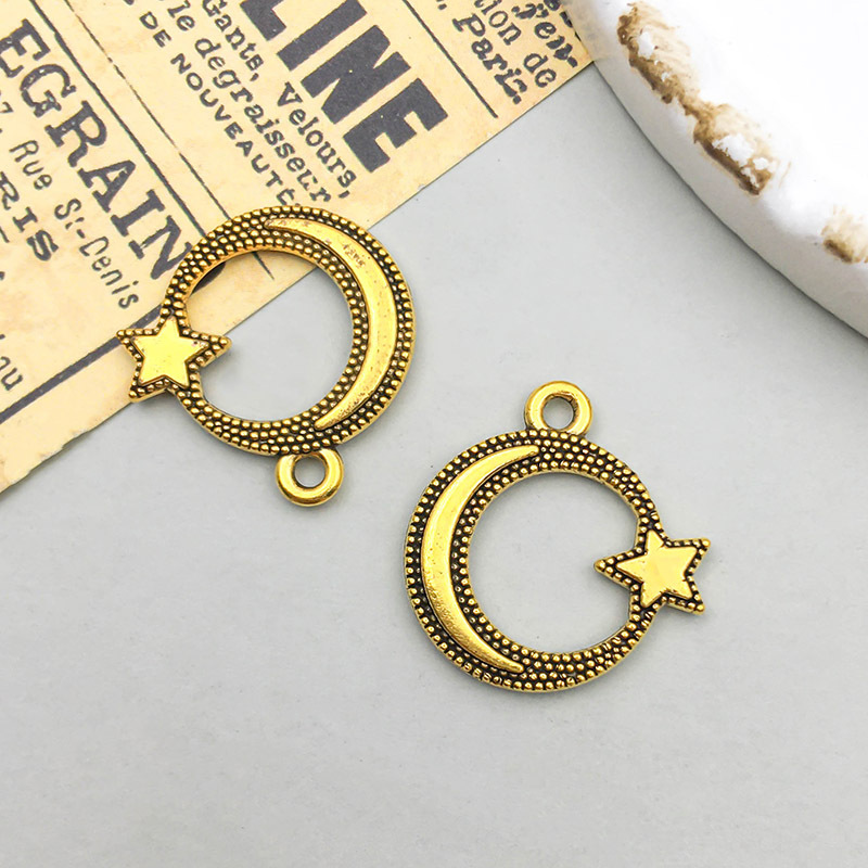 1 Ancient Golden Moon 17*12mm-1.1g-13557