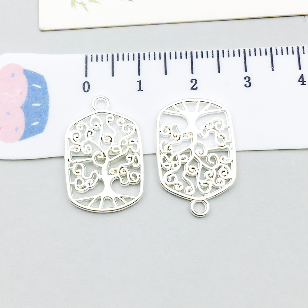 1 bright silver tree of life 22*14mm-