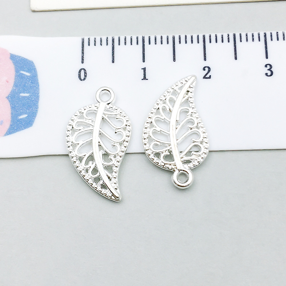 1 bright silver leaf 19*10mm-