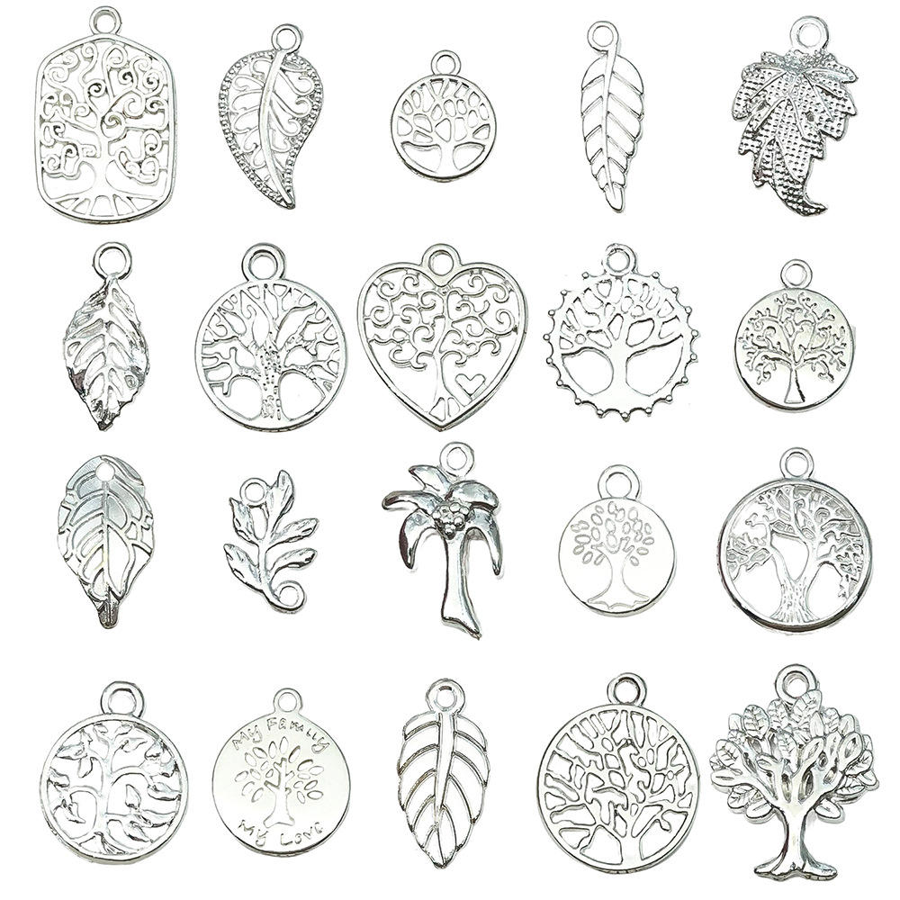 Mix 20pcs bright silver trees series