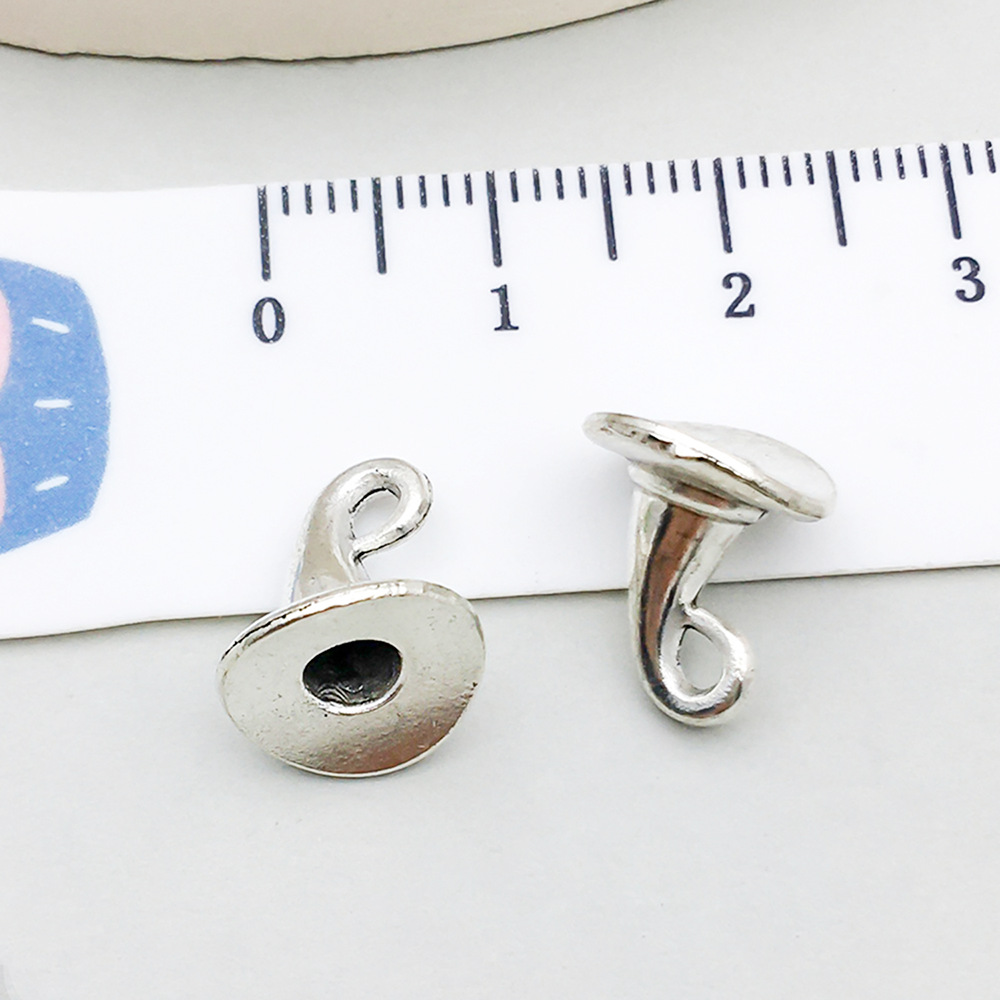 1 ancient silver wizard hat 11*11mm-1.1g-10858