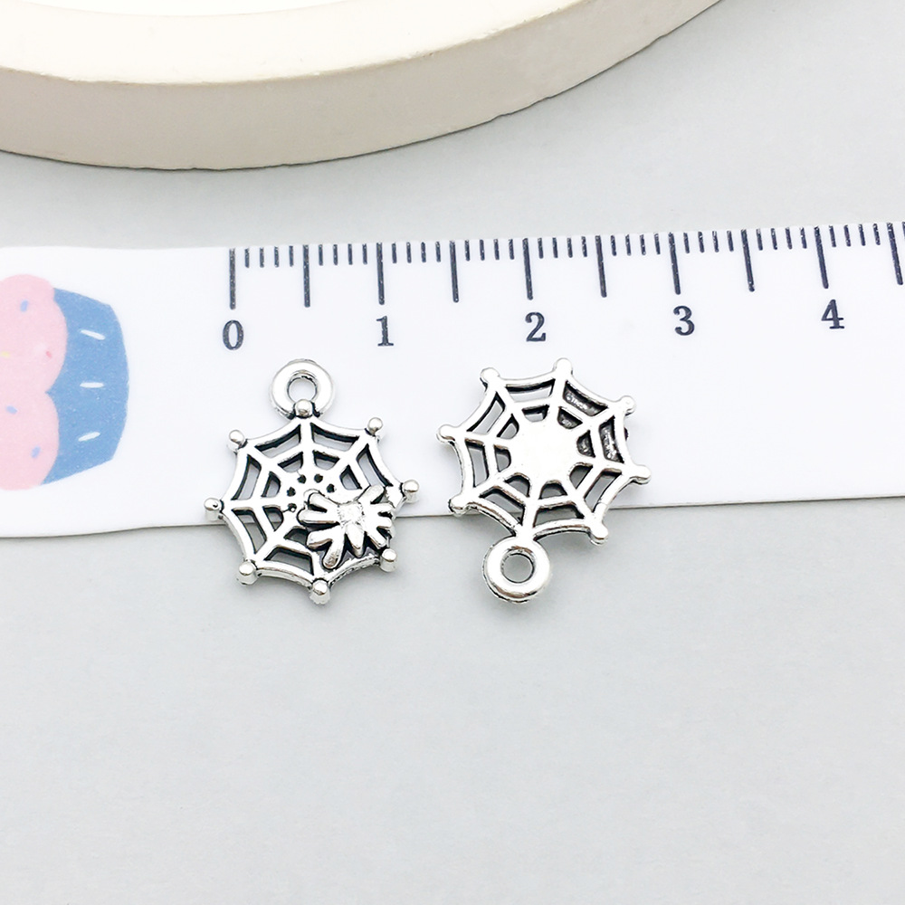 1 ancient silver spider web 14*17mm-0.9g-10875