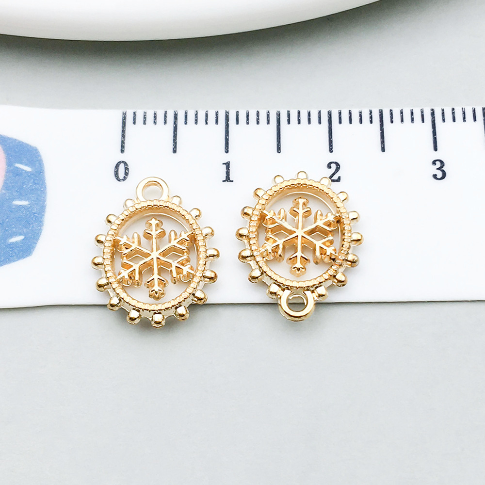 1 kc gold christmas snowflake 12*15mm-0.8g-11628