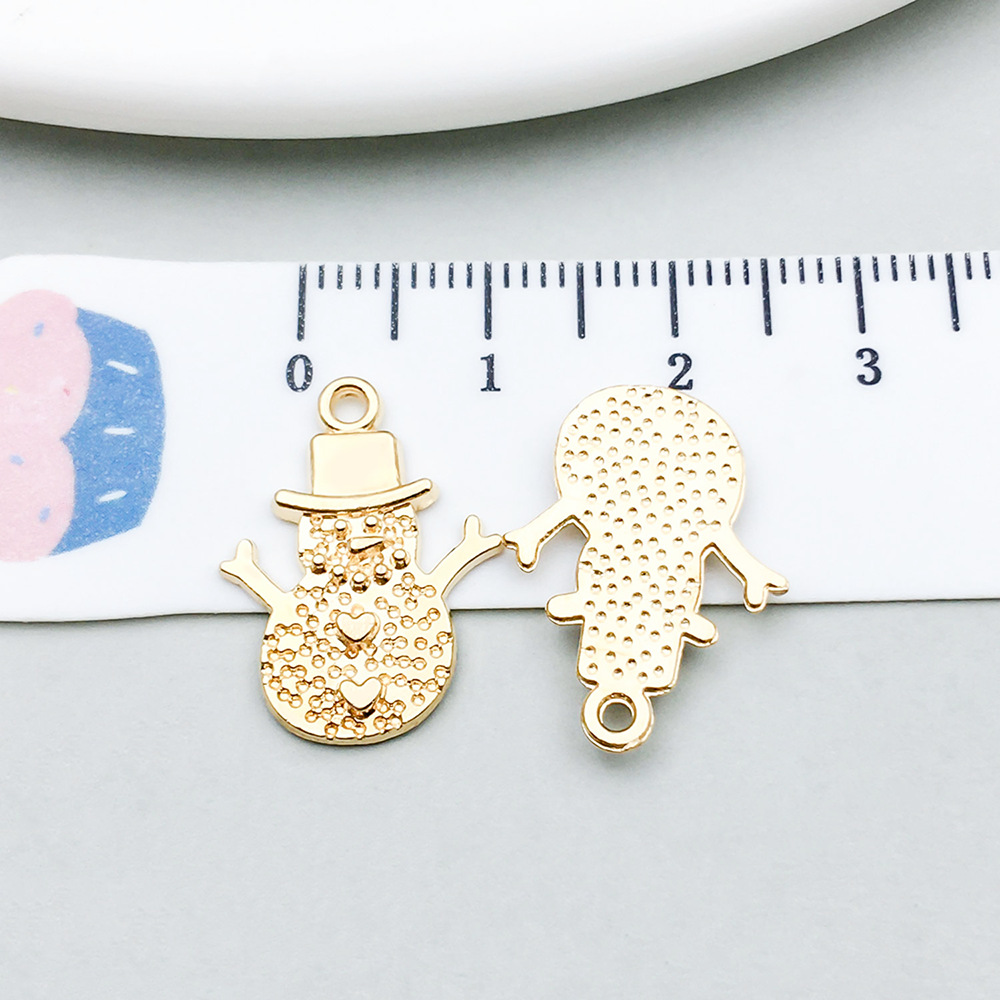1 kc gold christmas snowman 15*20mm-0.9g-18290