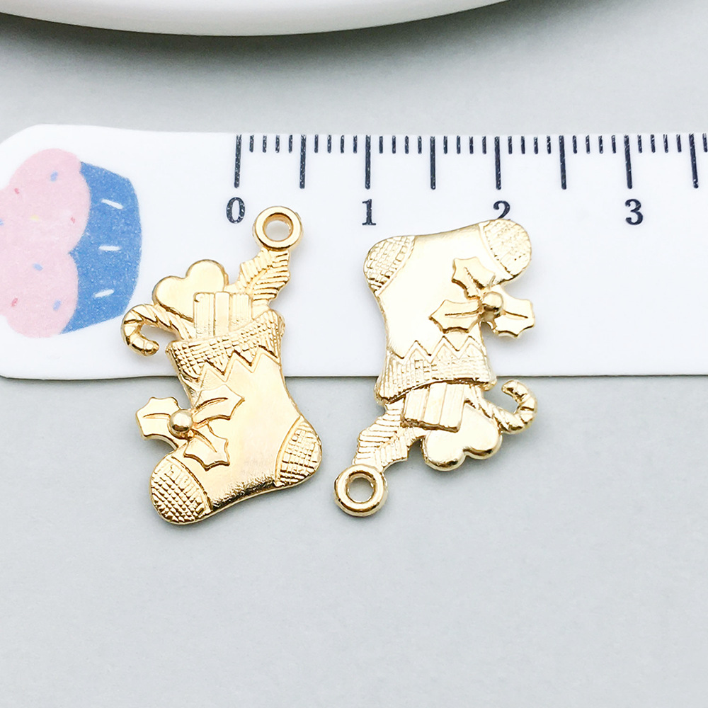 1 kc gold christmas stocking 16*20mm-1.5g-18299