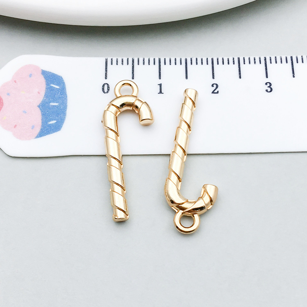 1 kc gold christmas crutch candy 10*27mm-1.1g-20045