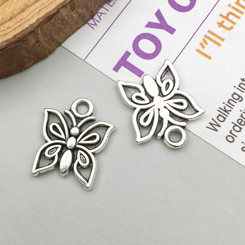 1 ancient silver butterfly 13*15mm-0.6g-8055