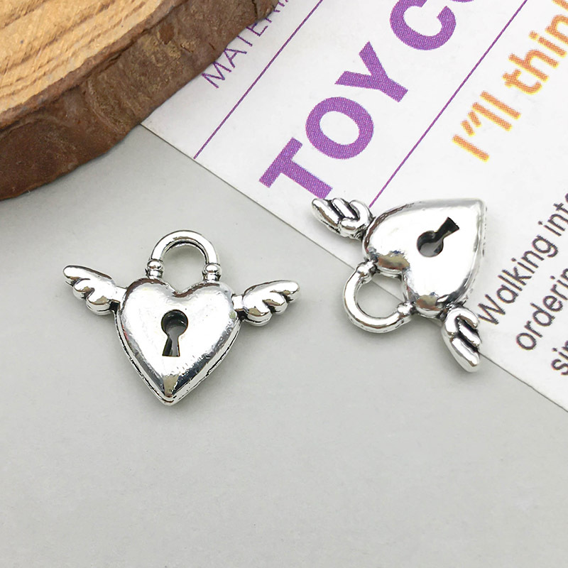 1 ancient silver love wings 17*13mm-1.4g-15837