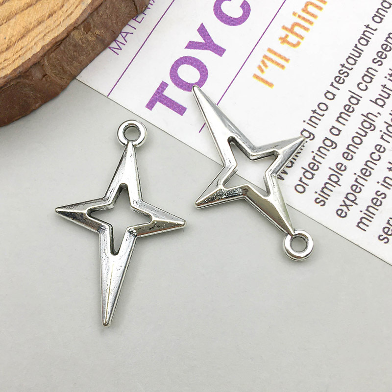 1 ancient silver four mans star 15*25mm-1.2g-16048