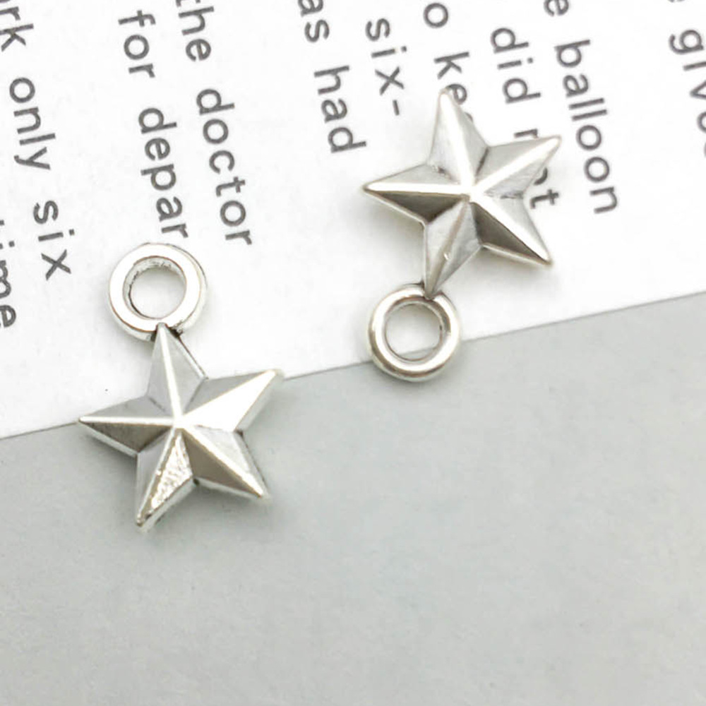 1 ancient silver five-pointed star 8*11mm-0.4g-5082