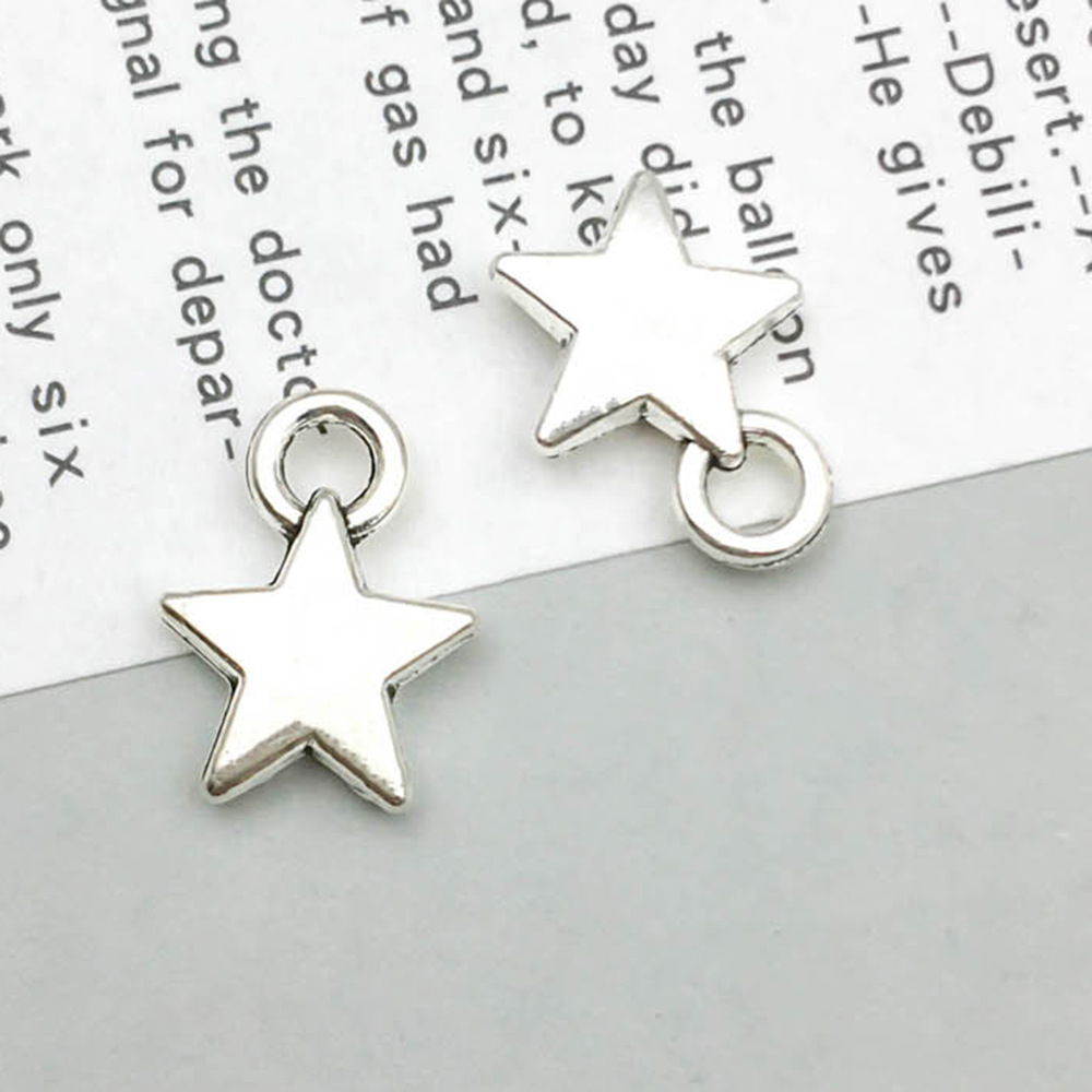 1 ancient silver small five-pointed star 9*12mm-0.6g-5812