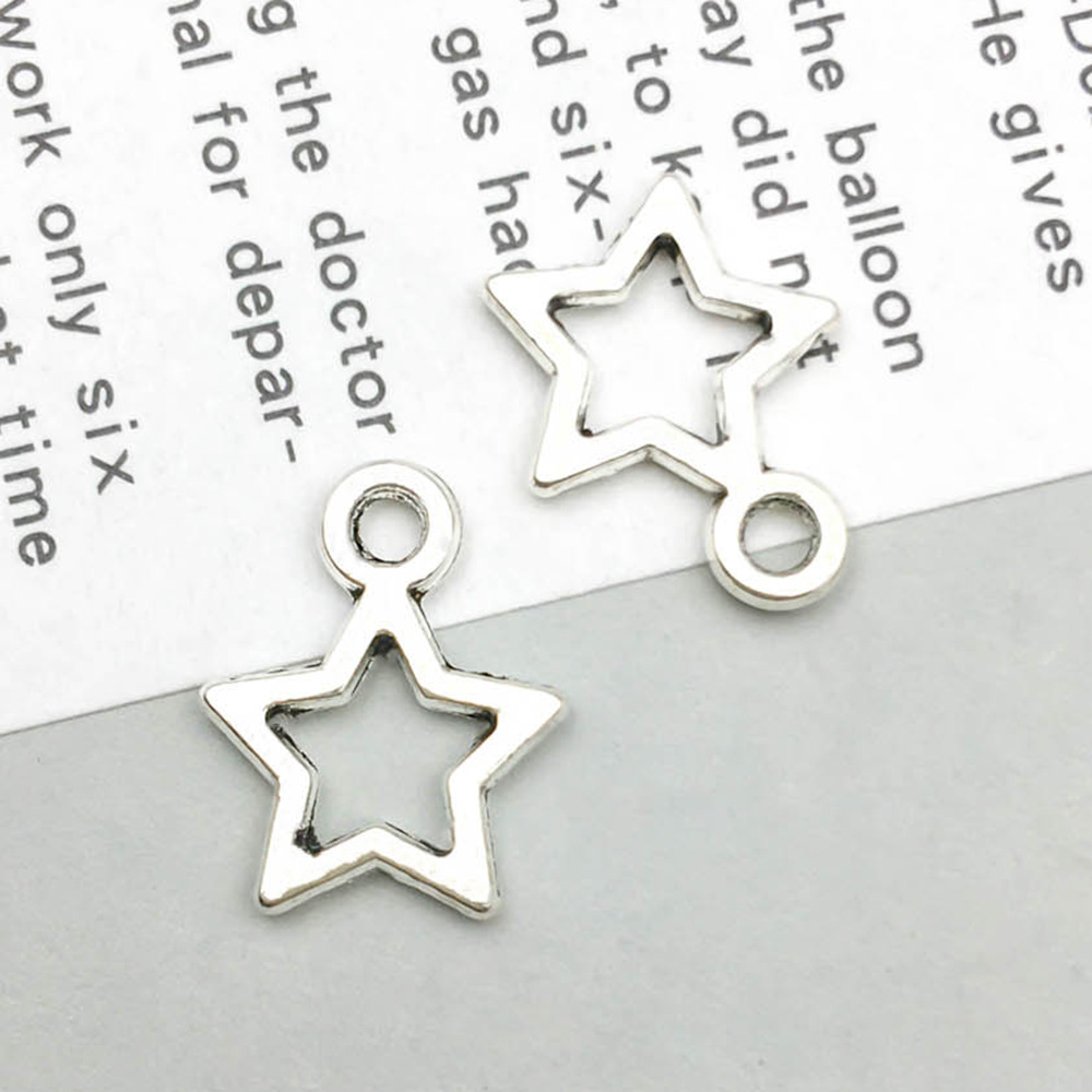 1 ancient silver five-pointed star 10*12mm-0.4g-6915