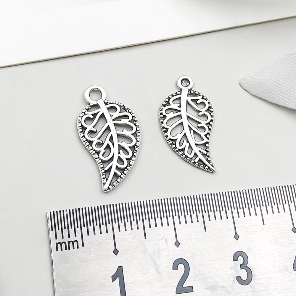 1 ancient silver leaf 9*17mm-0.7g-3962