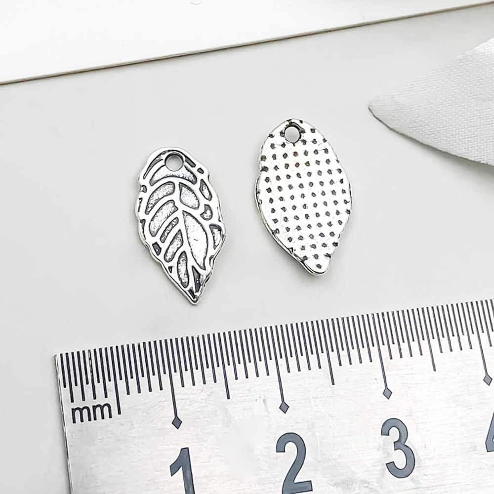 1 ancient silver single-sided leaf 8*16mm-0.6g-10414