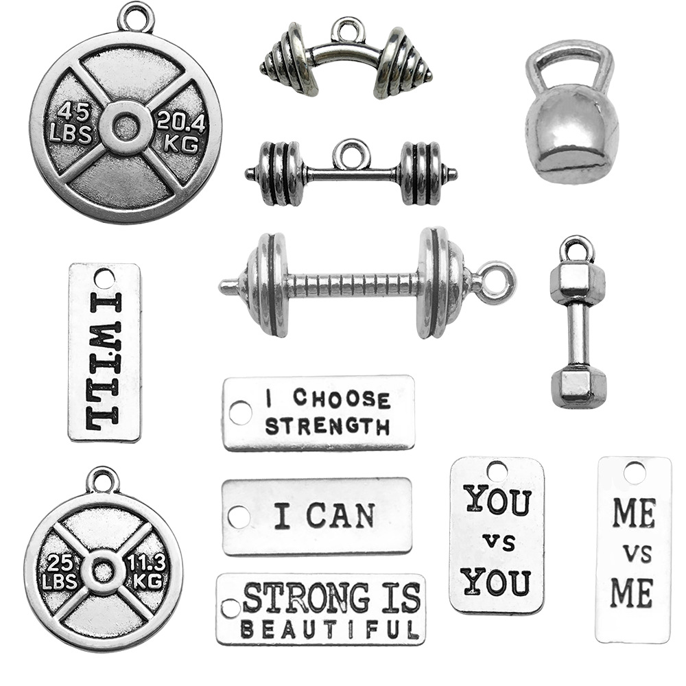 Mix 13pcs Ancient Silver Sports Equipment suit -37.7 g-SN64