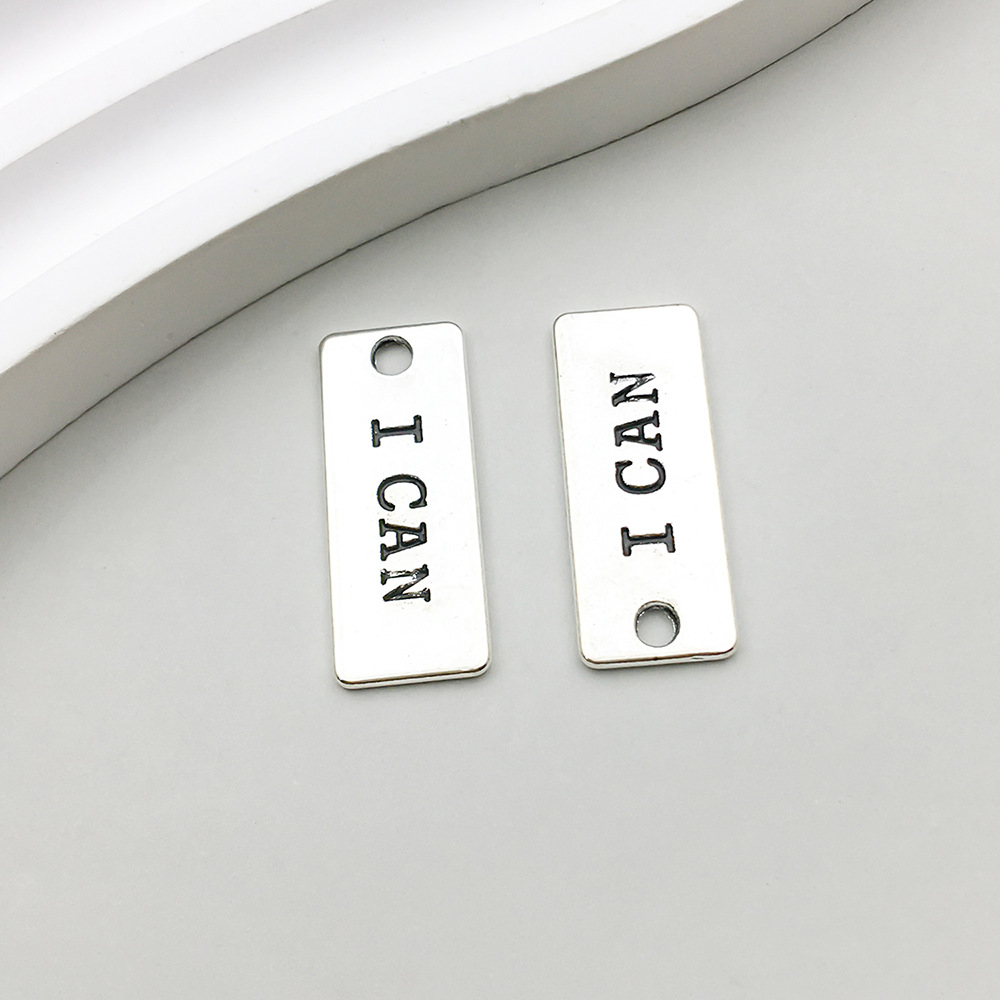 1 ancient silver ICAN letter card 10*25mm-1.9g-9002