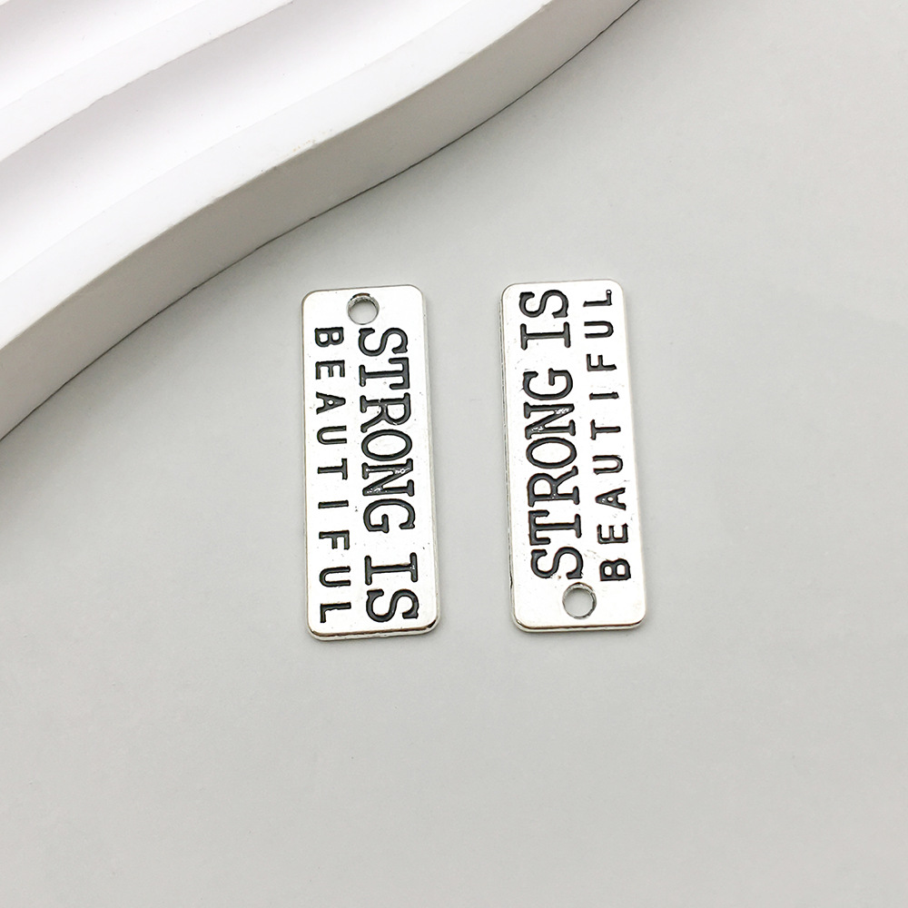 1 ancient silver strong letter card 10*27mm-1.7g-9006