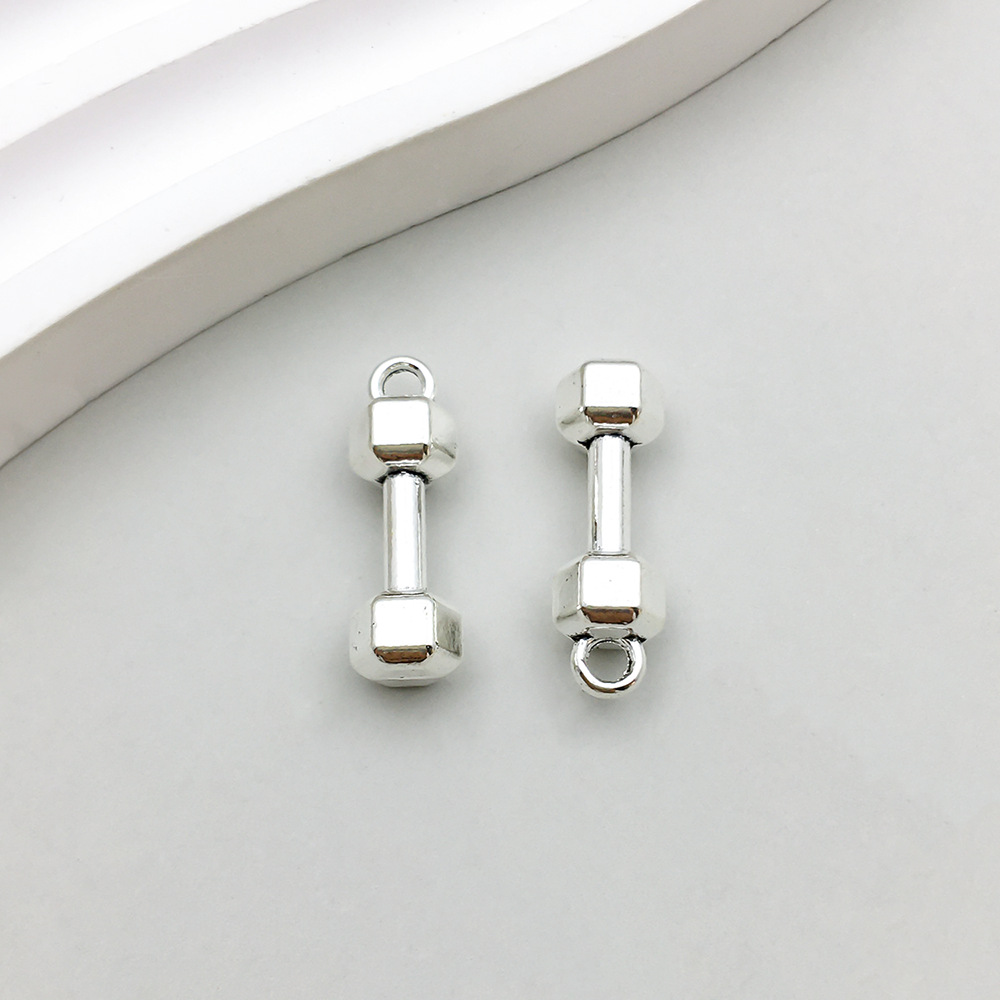 1 ancient silver sports equipment barbell 6*20mm-2g-9008