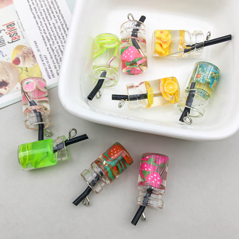 1 mixed color fruit beverage with straw 10*27mm-2g-16442