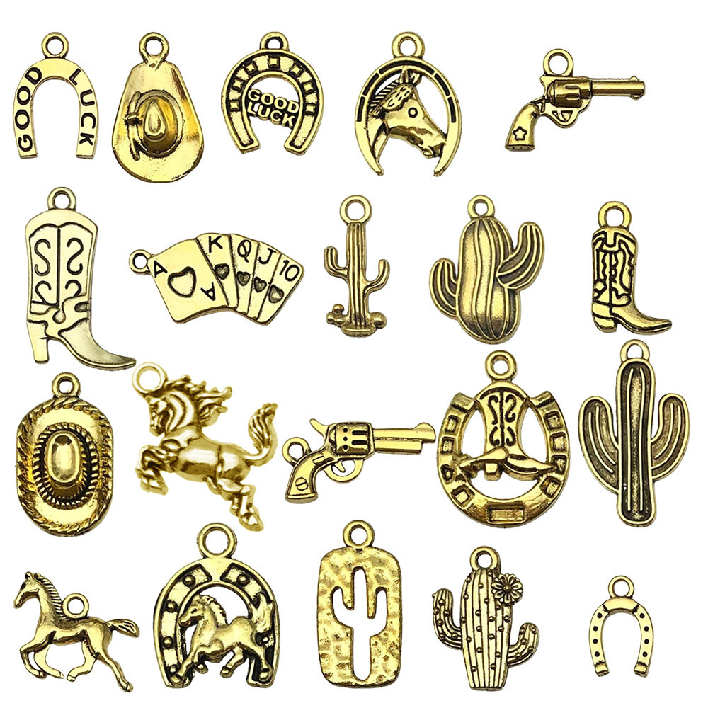 Mix 20pcs ancient gold western cowboy series-32.7g-sn822