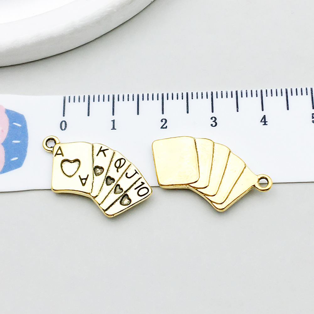 1 ancient gold playing card 13*25mm-2.5g-19226