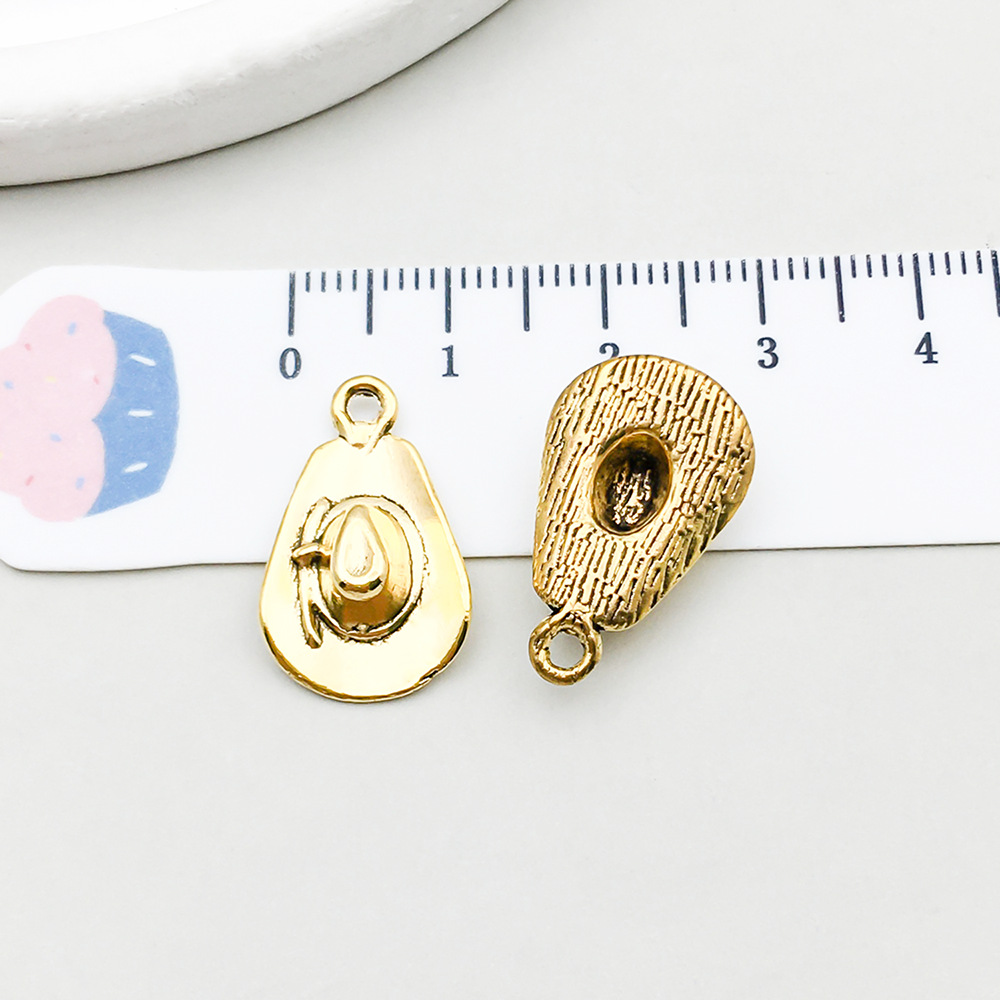 1 ancient gold cowboy hat 21*13mm-1.4g-19250