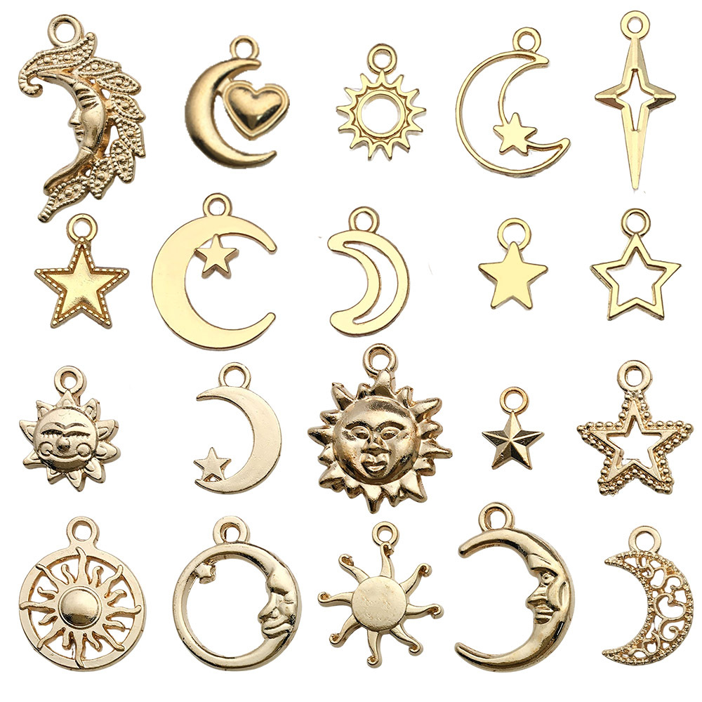 Mix 20pcs kc gold stars and moon series-20g-sn836