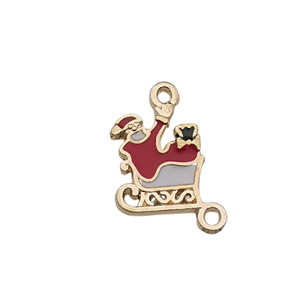 1 Red Drop Oil Christmas Old Man Carriage 14*21mm-0.9g-12258