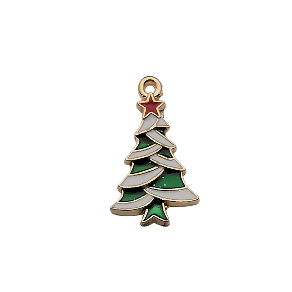 1 white green dripping Christmas tree 13*26mm-2.1g-12259
