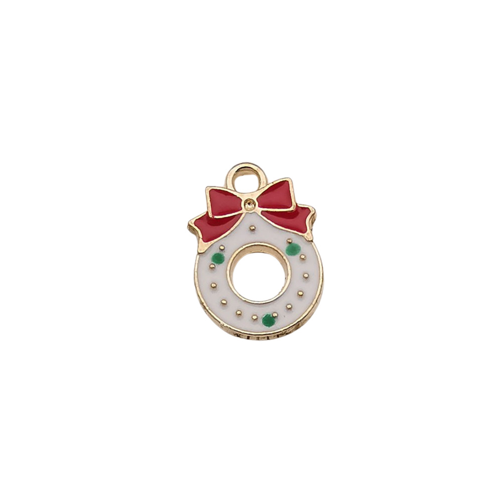 1 white oil dripping Christmas wreath 10*15mm-0.7g-12511