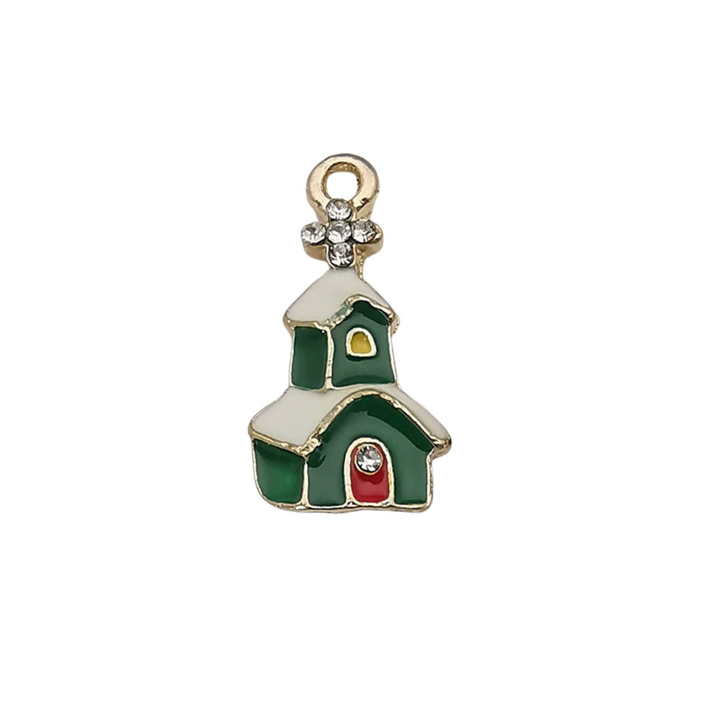 1 Green Drip Christmas House Castle House 11*22mm-1.1g-12515
