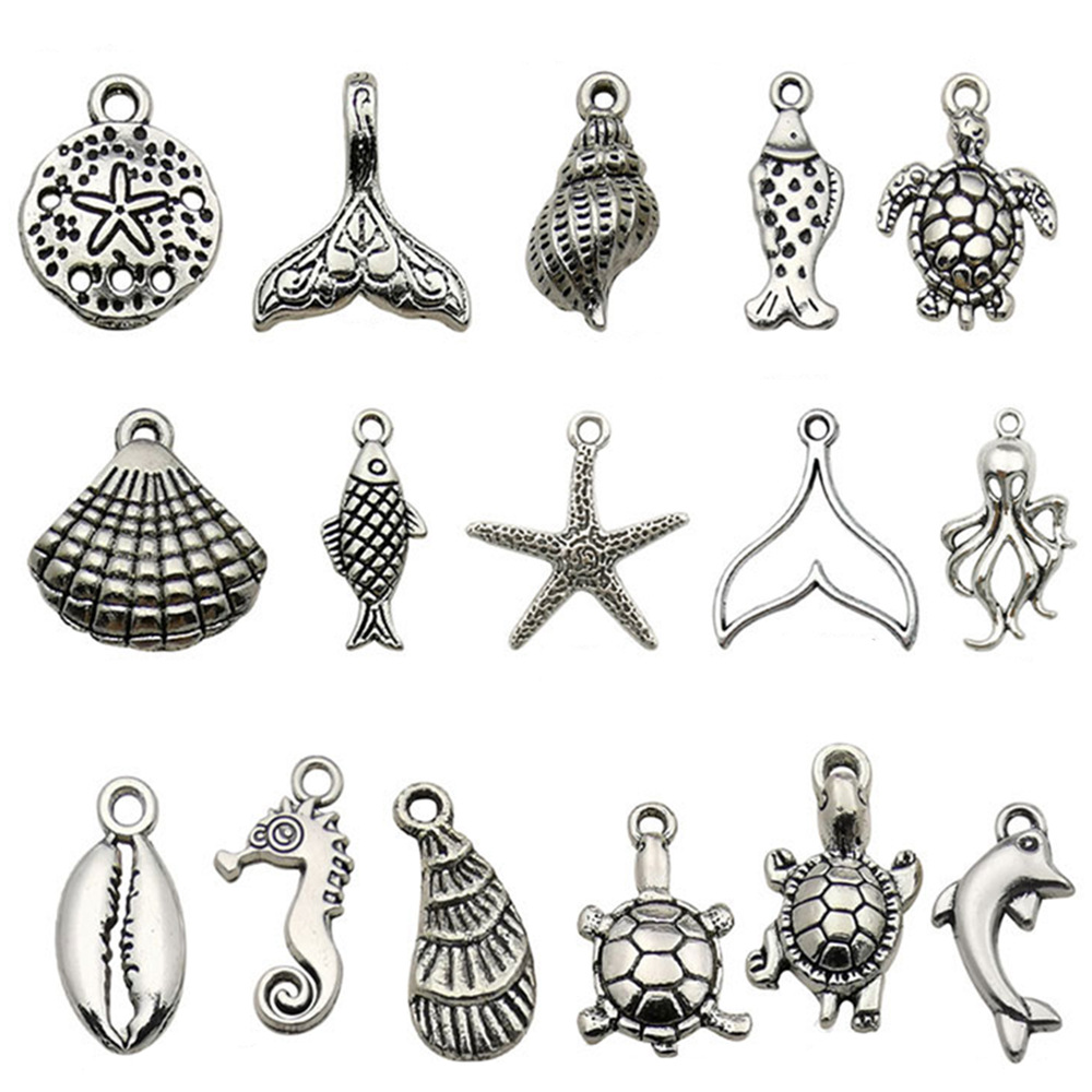 Mix 16pcs Ancient Silver Ocean Series-SN08