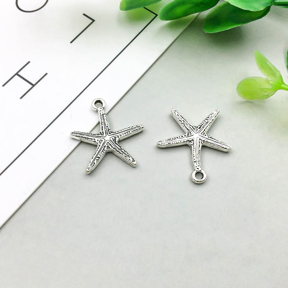 1 ancient silver ocean starfish 16*33mm-1.6g-9044