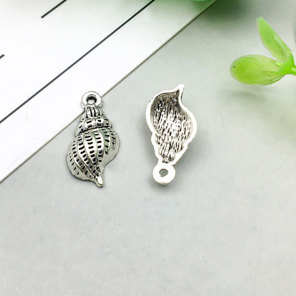 1 ancient silver conch 10*20mm-0.9g-11188