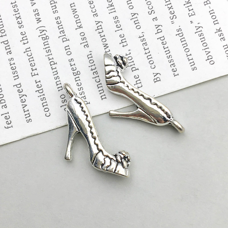 1 ancient silver high heels 19*14mm-1g-11232