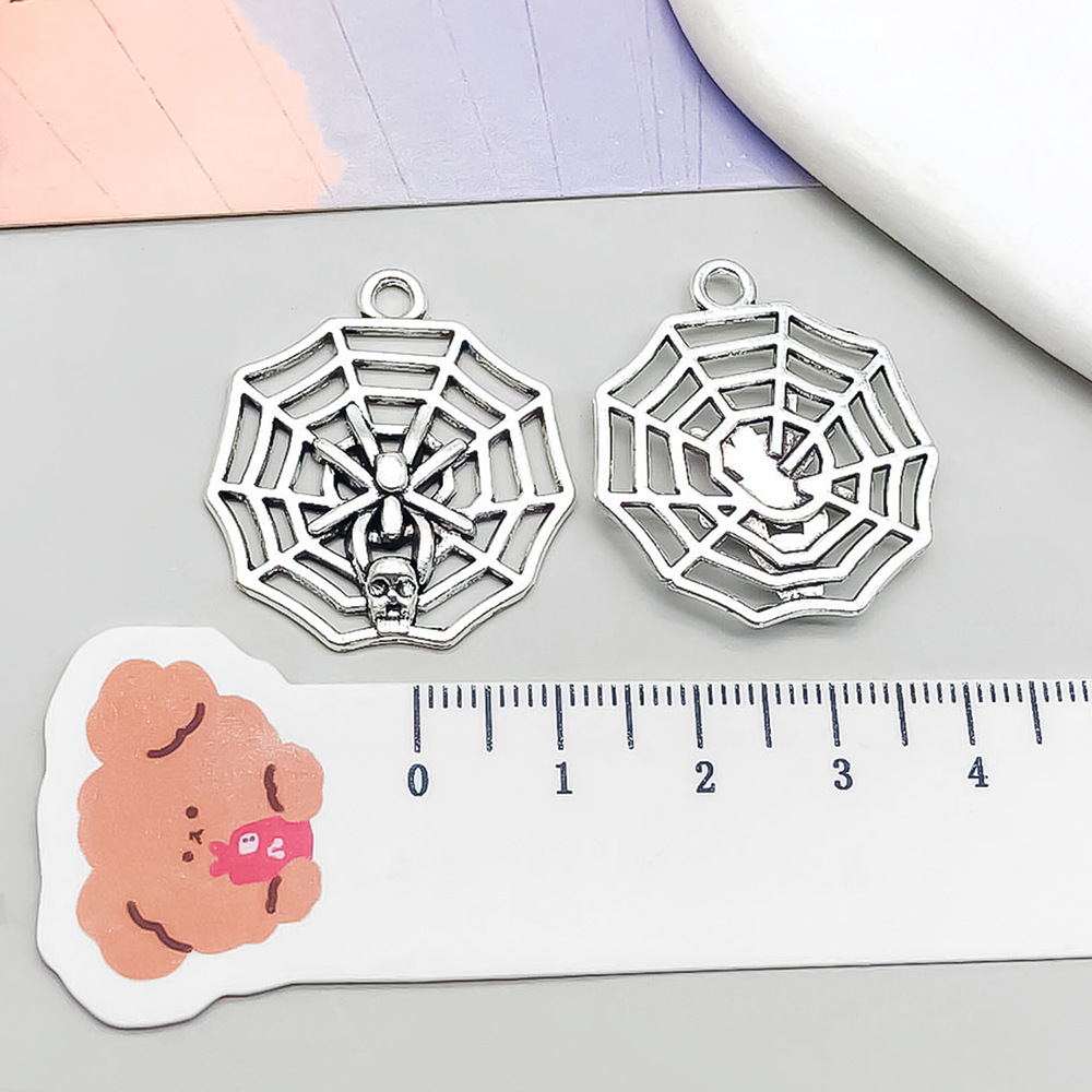 1 ancient silver spider web 27*30mm-2.8g-10855