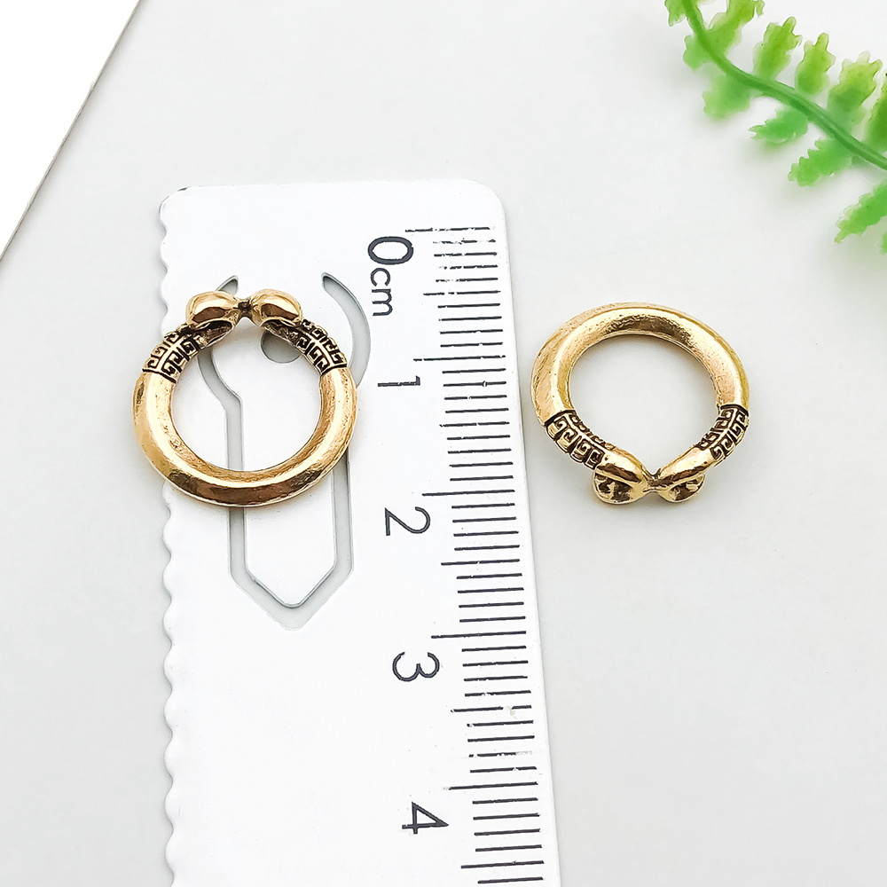 1 ancient gold qitian dash gold hoop 15*15mm-1.3g-21011