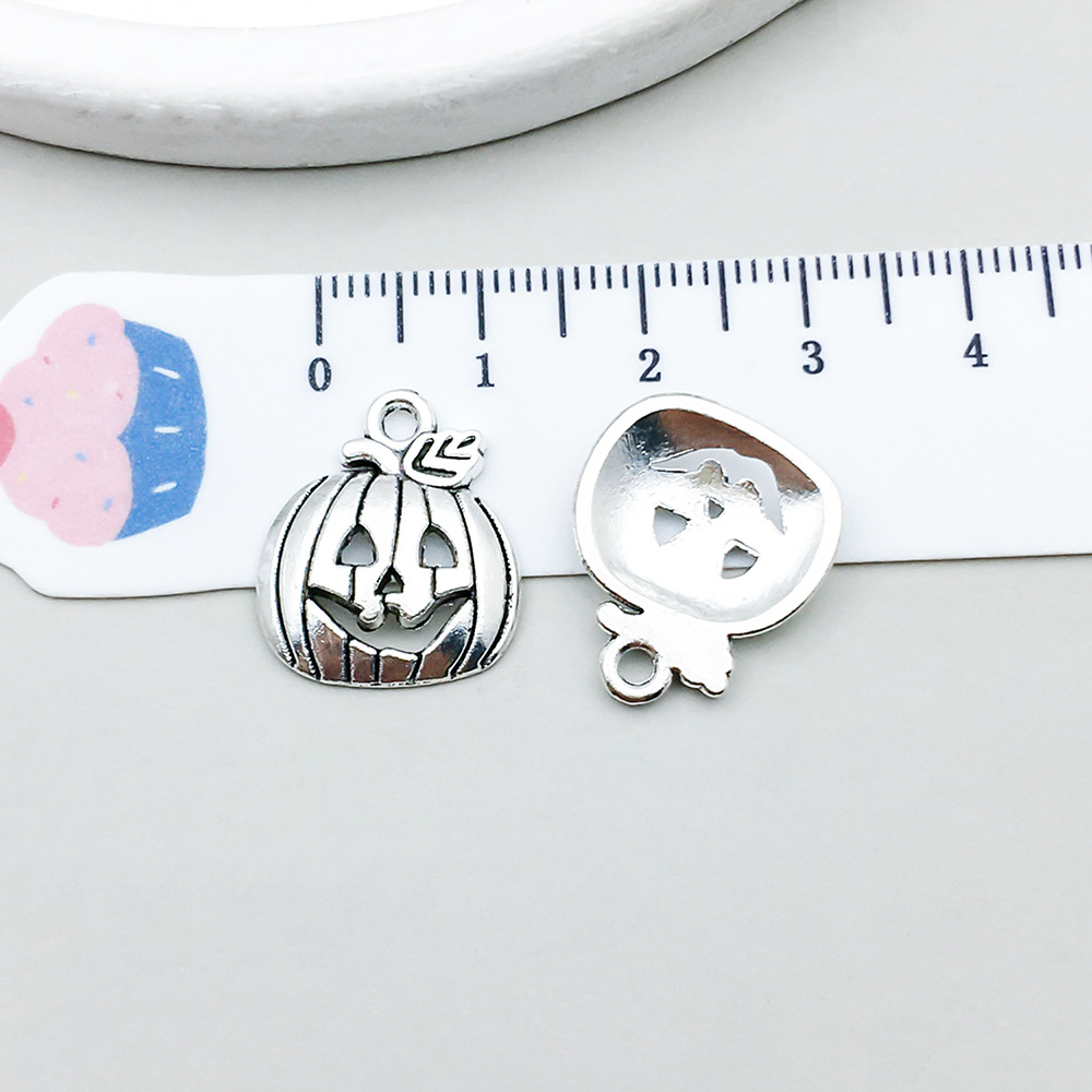 1 ancient silver halloween pumpkin 15*18mm-1.4g-b336