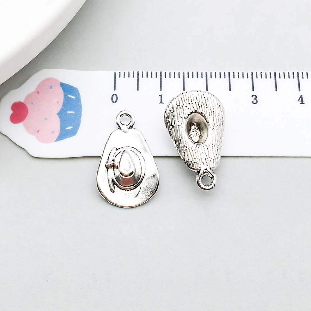 1 ancient silver cowboy hat 12*21mm-1.4g-14029