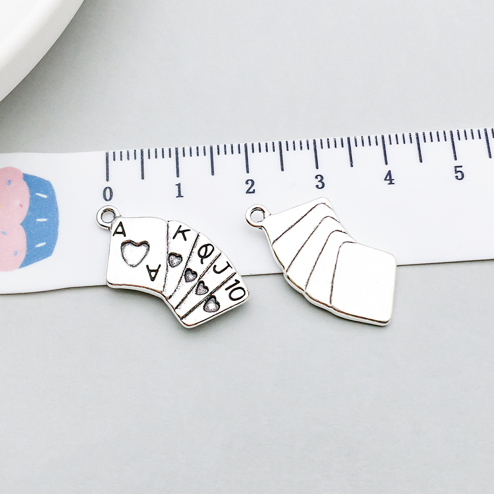 1 ancient silver playing card 13*25mm-2.5g-19236