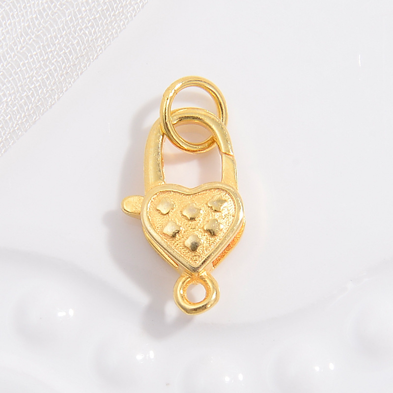 Golden love dot lobster clasp